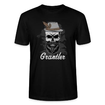 Bayern Grantler Bayer Bayrisch Spruch - Stanley/Stella Unisex Bio-T-Shirt CRAFTER - Schwarz - Vorne - Alina (178cm) & Michal (187cm)