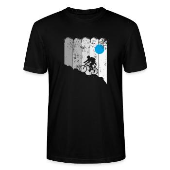 Les vététistes dans les montagnes - T-shirt bio CRAFTER Stanley Stella Unisexe - noir - Devant - Alina (178cm) & Michal (187cm)