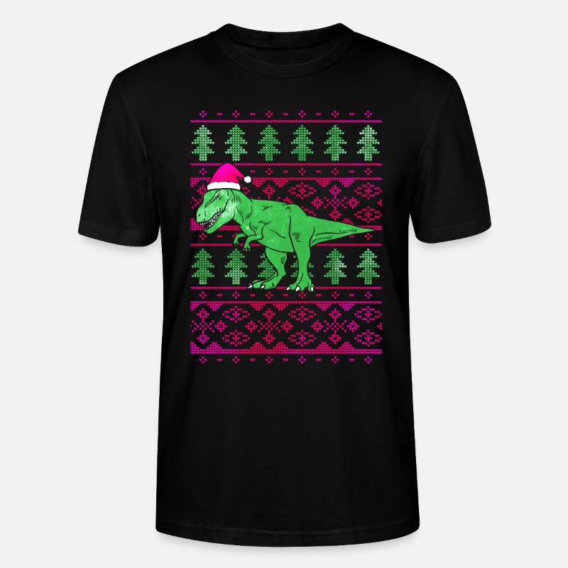 Funny Santa T-Rex - T-shirt bio CRAFTER Stanley Stella Unisexe - noir