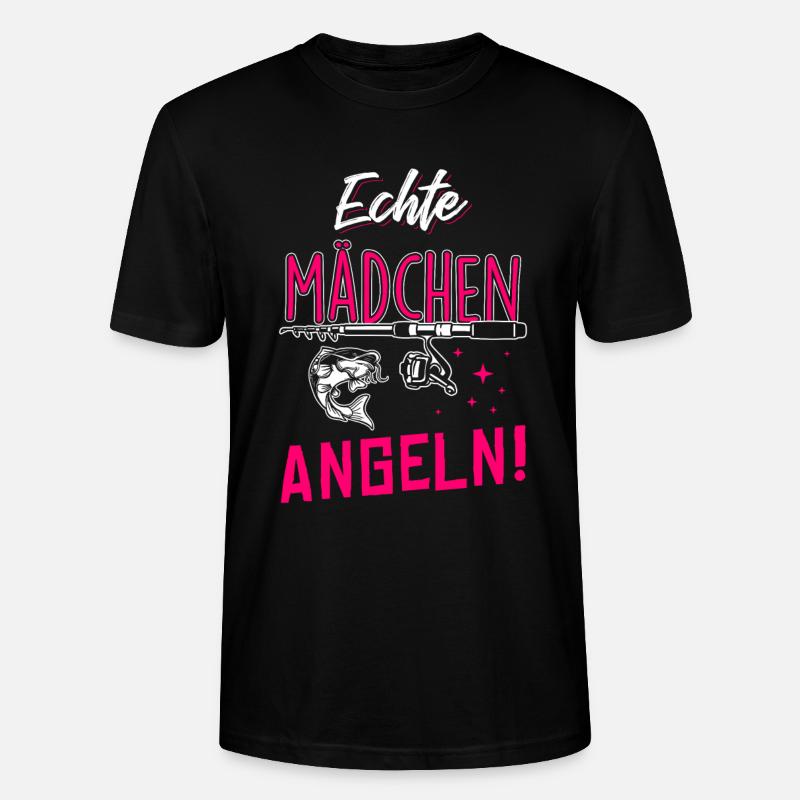 Echte Mädchen Angeln - Stanley/Stella Unisex Bio-T-Shirt CRAFTER - Schwarz