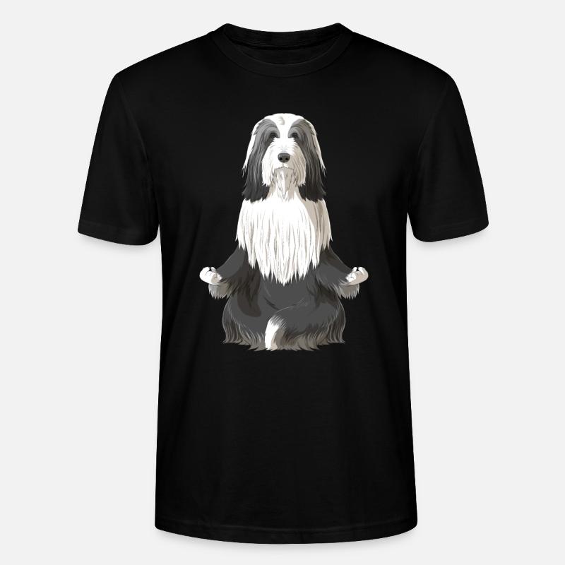 Bearded Collie Hund Meditation - Stanley/Stella Unisex Bio-T-Shirt CRAFTER - Schwarz