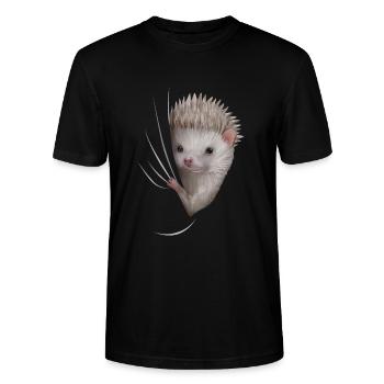 Cadeau d'amant de hérisson hérisson - T-shirt bio CRAFTER Stanley Stella Unisexe - noir - Devant - Alina (178cm) & Michal (187cm)