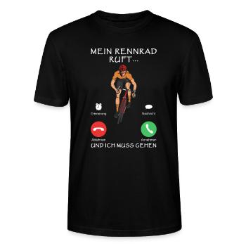 Mein Rennrad Ruft Und Ich Muss Gehen - Stanley/Stella Unisex Bio-T-Shirt CRAFTER - Schwarz - Vorne - Alina (178cm) & Michal (187cm)