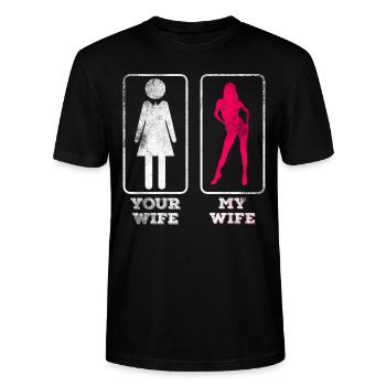 My wife is the best - Stanley/Stella CRAFTER Unisex Organic T-Shirt - black - Front - Alina (178cm) & Michal (187cm)