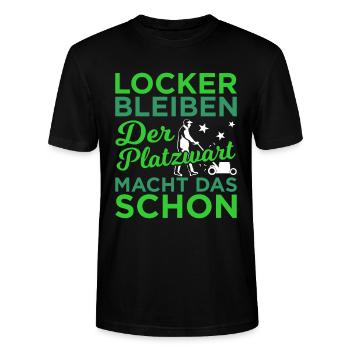 Locker Bleiben Platzwart Fußballfeld Platzverwaltu - Stanley/Stella Unisex Bio-T-Shirt CRAFTER - Schwarz - Vorne - Alina (178cm) & Michal (187cm)