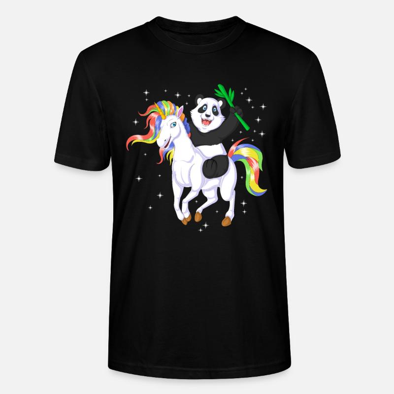 PANDA REITEN EINHORN - Stanley/Stella Unisex Bio-T-Shirt CRAFTER - Schwarz