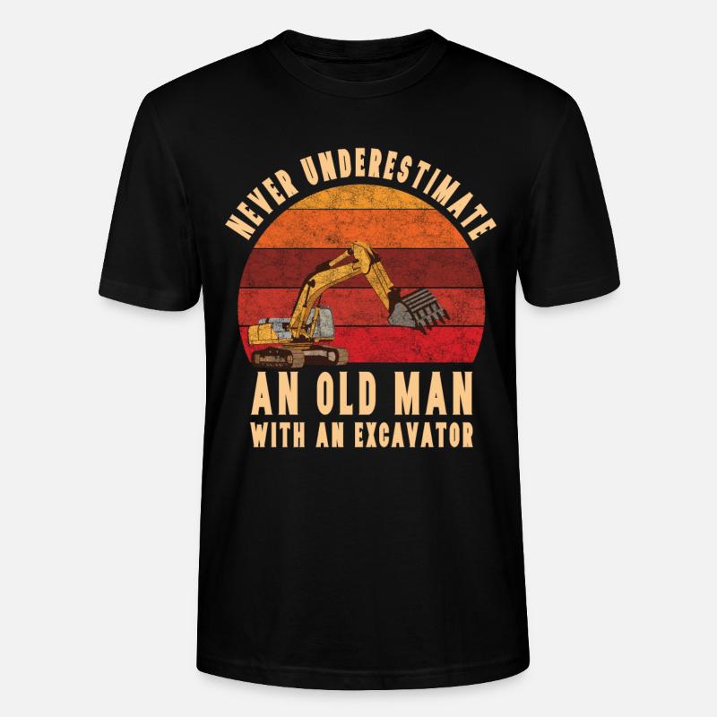 Alter Mann Mit Einem Bagger - Stanley/Stella Unisex Bio-T-Shirt CRAFTER - Schwarz