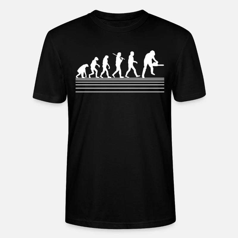 Rétro évolution bûcheron tronçonneuse bois forêt - T-shirt bio CRAFTER Stanley Stella Unisexe - noir