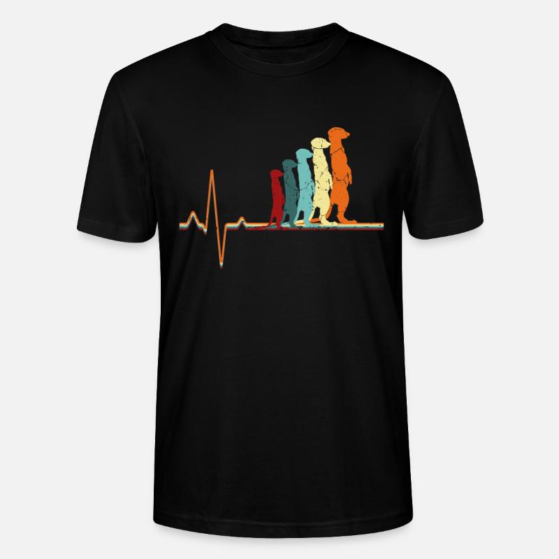 Retro Erdmännchen EKG - Stanley/Stella Unisex Bio-T-Shirt CRAFTER - Schwarz