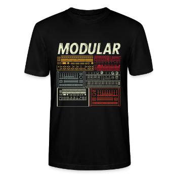 ADSR Modular Life Synthesizer - Stanley/Stella Unisex Bio-T-Shirt CRAFTER - Schwarz - Vorne - Alina (178cm) & Michal (187cm)