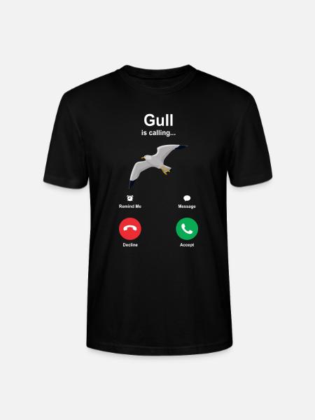 Möwe Wasservogel Shirt Geschenkidee - Stanley/Stella Unisex Bio-T-Shirt CRAFTER - Schwarz