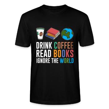 livre - T-shirt bio CRAFTER Stanley Stella Unisexe - noir - Devant - Alina (178cm) & Michal (187cm)