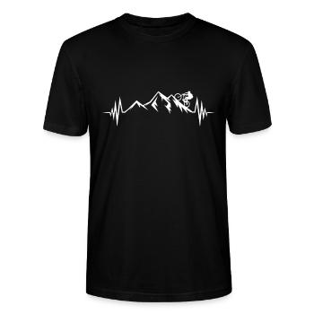 Mountainbike Heartbeat Mountainbiker - Stanley/Stella Unisex Bio-T-Shirt CRAFTER - Schwarz - Vorne - Alina (178cm) & Michal (187cm)
