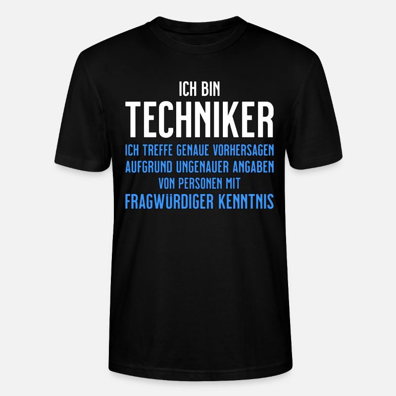 Techniker - Technikerbrief - lustiger Spruch - Stanley/Stella Unisex Bio-T-Shirt CRAFTER - Schwarz