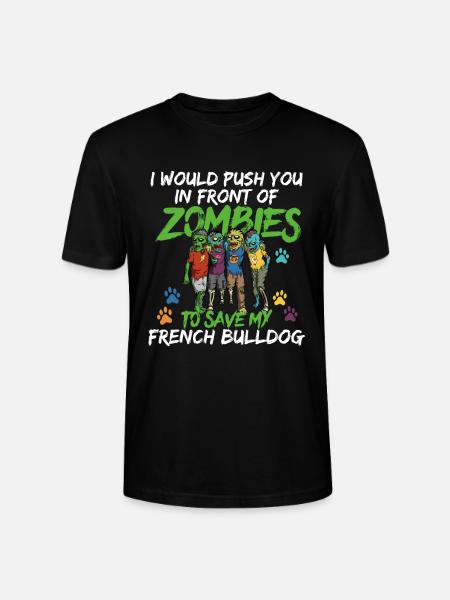 Gåva Bulldog Halloween Fransk Bulldog - Ekologisk T-shirt CRAFTER unisex från Stanley/Stella - svart