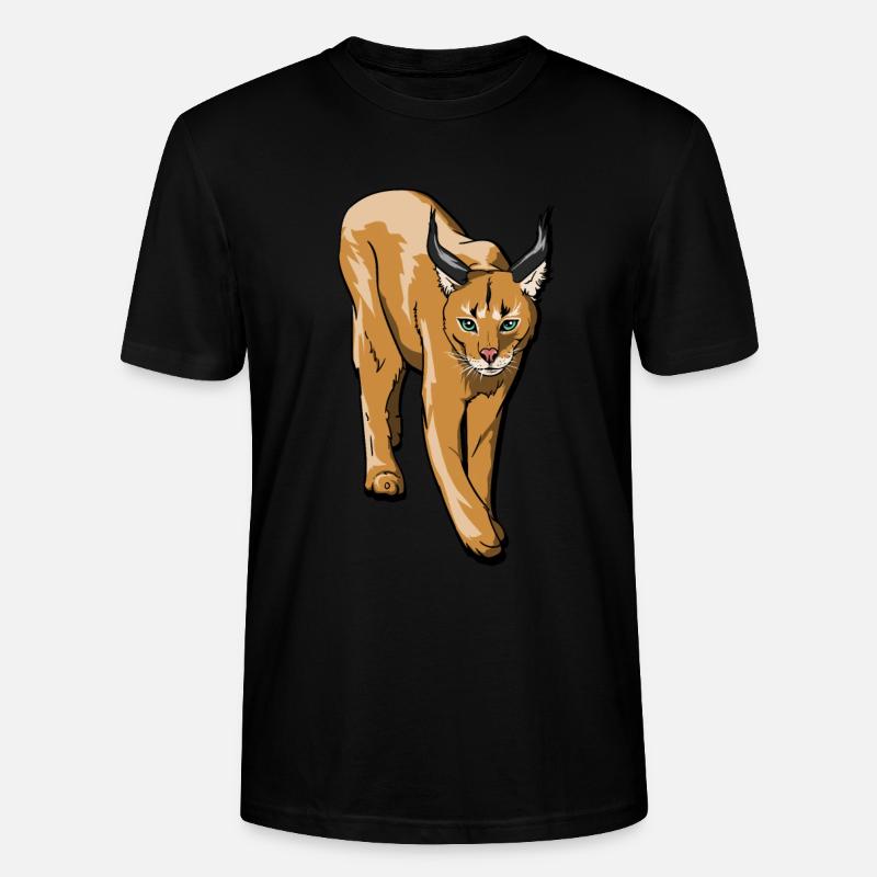Mittelgroße Wildkatze Karakal & Luchs Geschenk - Stanley/Stella Unisex Bio-T-Shirt CRAFTER - Schwarz