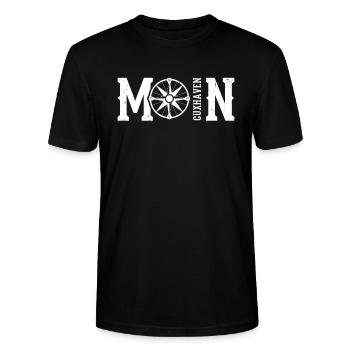 Moin Cuxhaven Nordsee Norddeutschland Meer Küste - Stanley/Stella Unisex Bio-T-Shirt CRAFTER - Schwarz - Vorne - Alina (178cm) & Michal (187cm)
