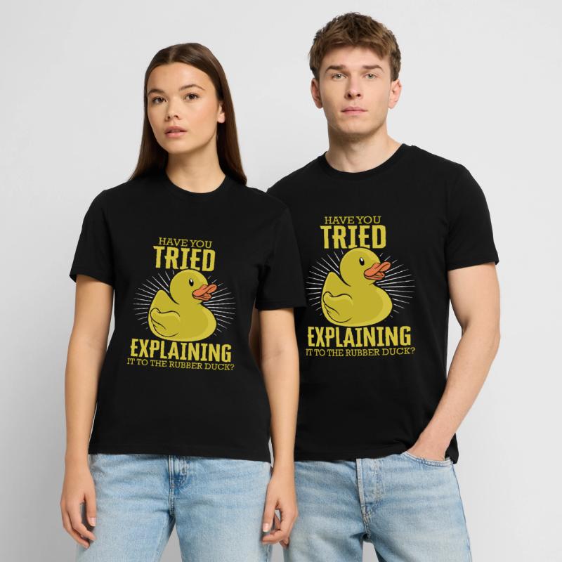 Explaining To Rubber Duck Programmer Debugging Stanley/Stella CRAFTER Unisex Organic T-Shirt