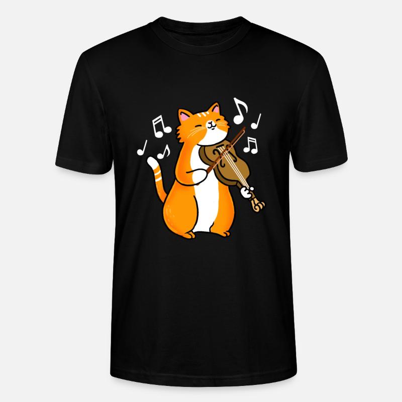Chat avec violon - T-shirt bio CRAFTER Stanley Stella Unisexe - noir