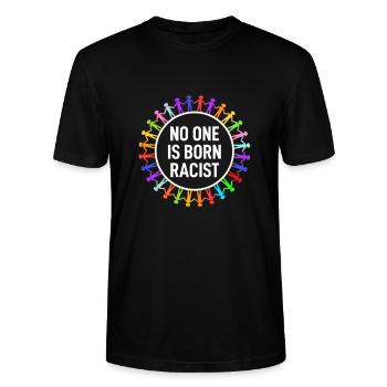 Contre le racisme Nazis contre le racisme Anti racisme - T-shirt bio CRAFTER Stanley Stella Unisexe - noir - Devant - Alina (178cm) & Michal (187cm)