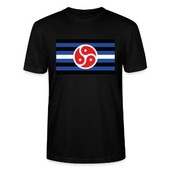BDSM Flagge Symbol Dom Sub Fetisch Kinky Sex DDLG - T-shirt bio CRAFTER Stanley Stella Unisexe - noir - Devant - Alina (178cm) & Michal (187cm)