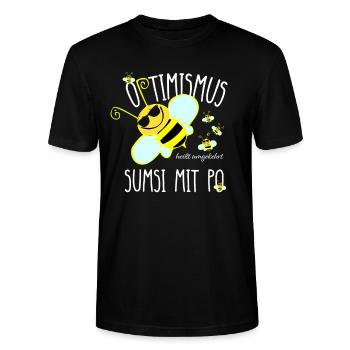Optimismus Sumsi mit Po Imker Bienen Hummel Honig - Stanley/Stella Unisex Bio-T-Shirt CRAFTER - Schwarz - Vorne - Alina (178cm) & Michal (187cm)