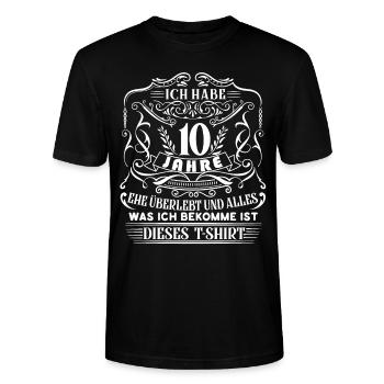 Rosenhochzeit 10.Hochzeitstag Verheiratet Geschenk - Stanley/Stella Unisex Bio-T-Shirt CRAFTER - Schwarz - Vorne - Alina (178cm) & Michal (187cm)