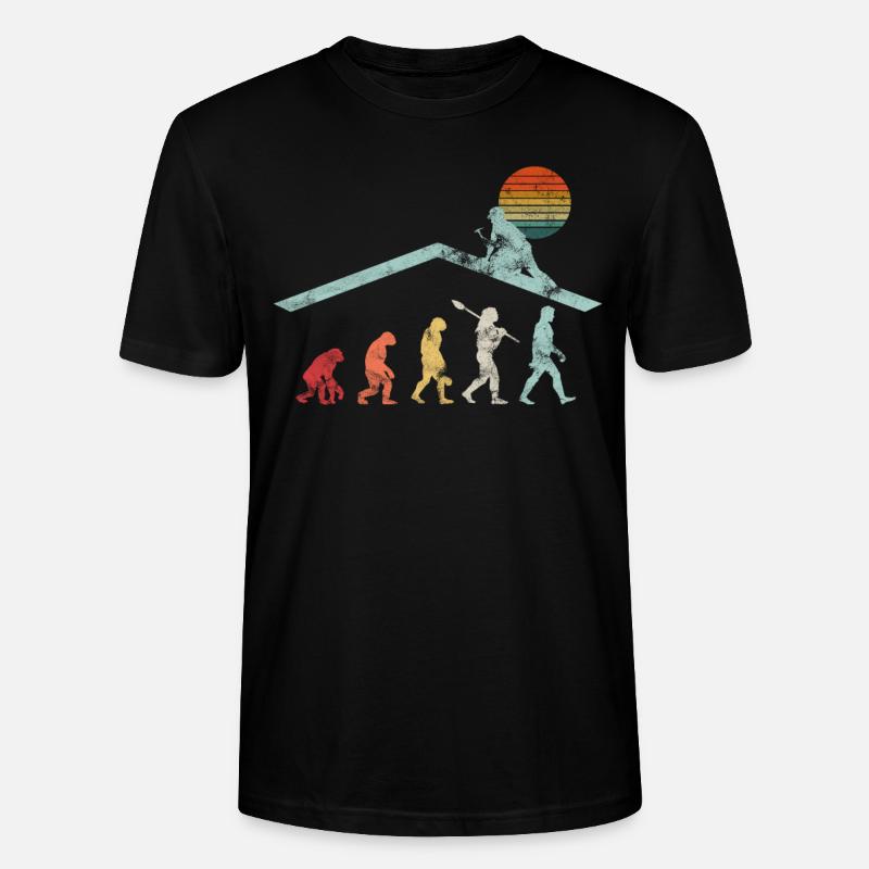 Dachdecker Handwerker Zimmermann Evolution Geschen - Stanley/Stella Unisex Bio-T-Shirt CRAFTER - Schwarz