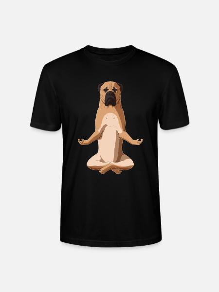 Chien de bullmaste méditant - T-shirt bio CRAFTER Stanley Stella Unisexe - noir