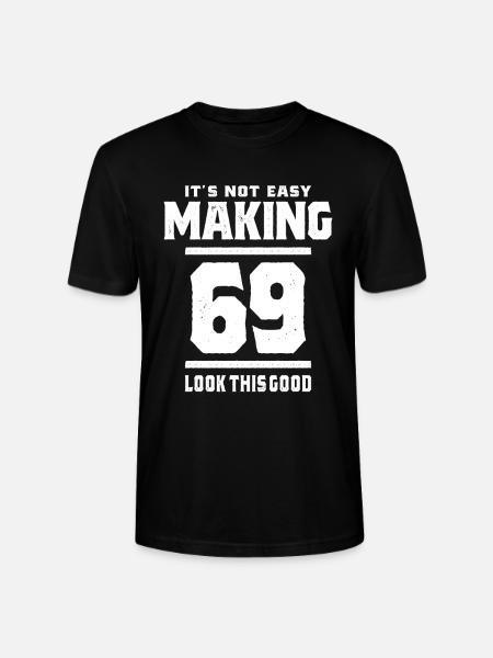 69 jaar oud - 69e verjaardag grappig cadeau - Stanley/Stella Uniseks bio-T-shirt CRAFTER - zwart