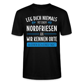 Nordfriese Nordfriesland Nordsee Geschenk - Stanley/Stella Unisex Bio-T-Shirt CRAFTER - Schwarz - Vorne - Alina (178cm) & Michal (187cm)