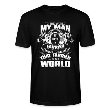 Hufschmied Ist Meine Liebe Geschenk - Stanley/Stella Unisex Bio-T-Shirt CRAFTER - Schwarz - Vorne - Alina (178cm) & Michal (187cm)