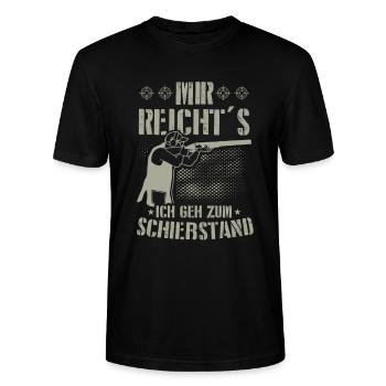 Schützenverein Schrotflinte - Geh Zum Schießstand - Stanley/Stella Unisex Bio-T-Shirt CRAFTER - Schwarz - Vorne - Alina (178cm) & Michal (187cm)