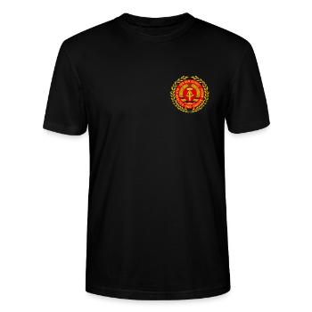 DDR NVA Wappen - Stanley/Stella Unisex Bio-T-Shirt CRAFTER - Schwarz - Vorne - Alina (178cm) & Michal (187cm)