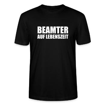 Beamter Geschenk Lustiger Beamten Polizei Spruch - Stanley/Stella Unisex Bio-T-Shirt CRAFTER - Schwarz - Vorne - Alina (178cm) & Michal (187cm)