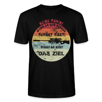 Sniper Scharfschütze Spruch Bundeswehr Geschenk - Stanley/Stella Unisex Bio-T-Shirt CRAFTER - Schwarz - Vorne - Alina (178cm) & Michal (187cm)