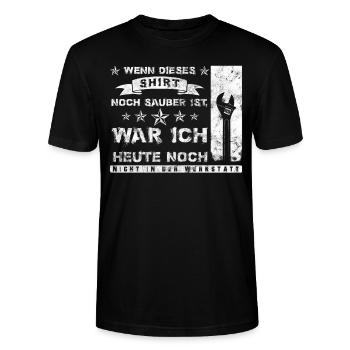 KFZ Mechaniker Mechatroniker Handwerker Werkstatt - Stanley/Stella Unisex Bio-T-Shirt CRAFTER - Schwarz - Vorne - Alina (178cm) & Michal (187cm)