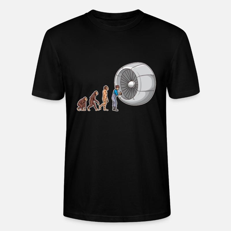 Flugzeugmechaniker Evolution Flugzeug Techniker - Stanley/Stella Unisex Bio-T-Shirt CRAFTER - Schwarz