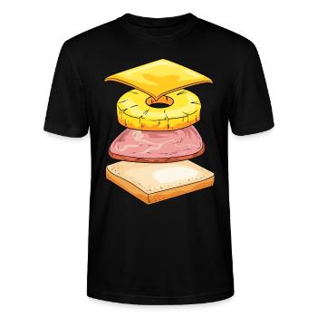 Hawaii Toast - Stanley/Stella Unisex Bio-T-Shirt CRAFTER - Schwarz - Vorne - Alina (178cm) & Michal (187cm)