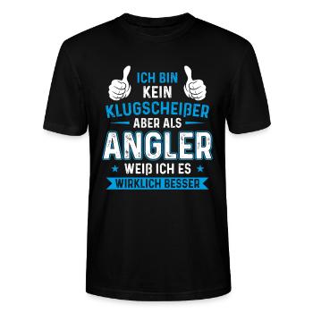 Kein Klugscheißer Angler weiß - Stanley/Stella Unisex Bio-T-Shirt CRAFTER - Schwarz - Vorne - Alina (178cm) & Michal (187cm)