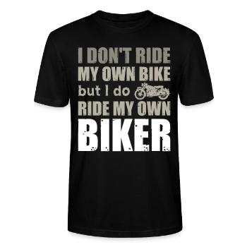 I drive my own motorcycle motorcyclist girl - Stanley/Stella CRAFTER Unisex Organic T-Shirt - black - Front - Alina (178cm) & Michal (187cm)