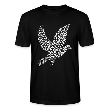 Friedenstaube Weltfrieden - Stanley/Stella Unisex Bio-T-Shirt CRAFTER - Schwarz - Vorne - Alina (178cm) & Michal (187cm)
