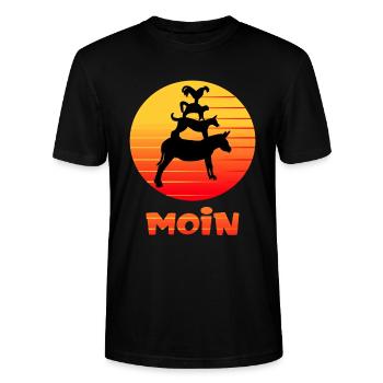 Bremer Stadtmusikanten aus Bremen - Stanley/Stella Unisex Bio-T-Shirt CRAFTER - Schwarz - Vorne - Alina (178cm) & Michal (187cm)