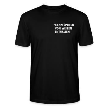 Lustige Bier Geschenke Spuren von Weizen enthalten - Stanley/Stella Unisex Bio-T-Shirt CRAFTER - Schwarz - Vorne - Alina (178cm) & Michal (187cm)
