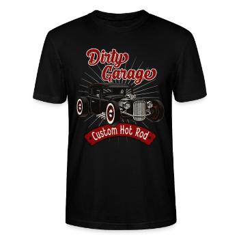 Hot Rod Sale Garage - T-shirt bio CRAFTER Stanley Stella Unisexe - noir - Devant - Alina (178cm) & Michal (187cm)