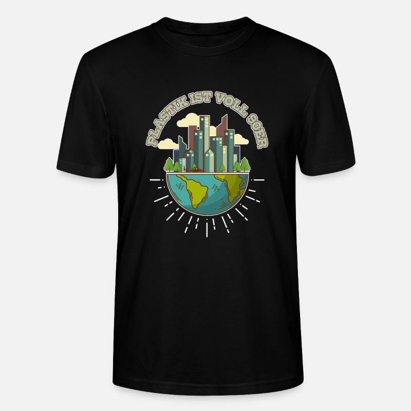 Plastic 90S Climate Protection Environment - Stanley/Stella CRAFTER Unisex Organic T-Shirt - black