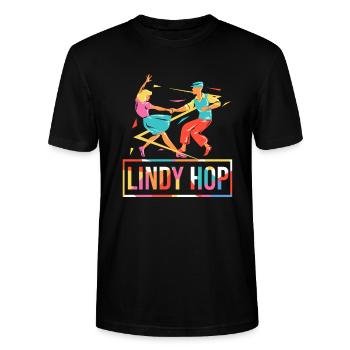 Lindy Hop Design für deinen Tanzschüler - Stanley/Stella Unisex Bio-T-Shirt CRAFTER - Schwarz - Vorne - Alina (178cm) & Michal (187cm)