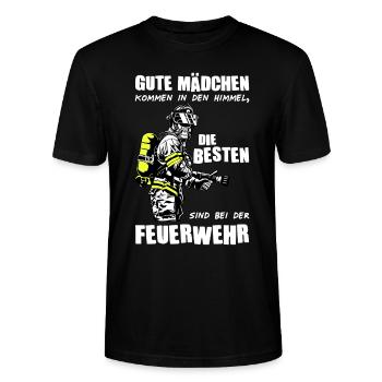 Feuerwehrfrau Freiwillige Feuerwehr Ehrenamt - Stanley/Stella Unisex Bio-T-Shirt CRAFTER - Schwarz - Vorne - Alina (178cm) & Michal (187cm)