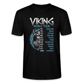 Viking World Tour Wikinger Nordische Mythologie - Stanley/Stella Unisex Bio-T-Shirt CRAFTER - Schwarz - Vorne - Alina (178cm) & Michal (187cm)
