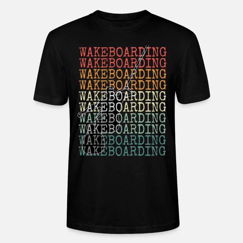 Wakeboarden Retro - Stanley/Stella Unisex Bio-T-Shirt CRAFTER - Schwarz